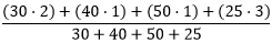 Weighted mean of areas Weighted mean of areas